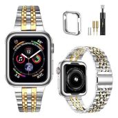 Premium MioHHR Stainless Steel Apple Watch Band 38mm/40mm - Compatible with Series 1-6, SE - Silver/Gold Options