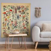 Mixweer Vintage Wildflower Tapestry - Colorful Aesthetic Wall Art for Bedroom Decor (51.2 x 59.1 Inch)