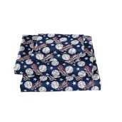 Mk Home Twin Sheet Set for Teens Baseball Dark Blue Red White Comfortable and Stylish Bedding for Young Sports Fans