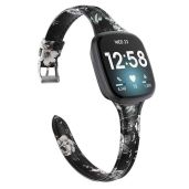 Stylish Moolia Leather Replacement Band for Fitbit Versa 4/3 & Sense 2 - Slim, Genuine Leather Strap for Women