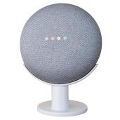 Mount Genie Pedestal for Nest Mini & Google Home Mini | Enhance Sound & Style | Best Clean Mount Holder Stand (White)