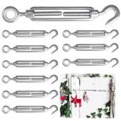 Buy Muzata 10Pack M6 Hook and Eye Turnbuckle - Heavy Duty Stainless Steel Cable Railing Kit for String Lights & Tension Wire