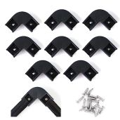 Muzata 8Pack Black Corner Connector Kit for LED Channel L Shape 90 Degree Connectors fit Muzata U1SW U Shape 17x7MM Black LED Strip Channel LC07