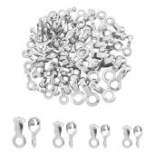 NBEADS 70 Pcs Ball Chain Loop Connectors in 4 Sizes for 304 Stainless Steel Jewelry Clasp Findings and Fan Pulls