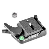 "Neewer Black Aluminum Quick Release QR Plate Adapter for DSLR Tripods & Monopods - 1/4"-3/8" Screw & Bubble Level"