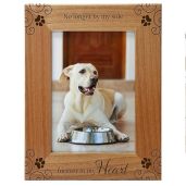 Pet Memorial Picture Frame Engraved Natural Wood for 5x7 Vertical Portrait Keepsake for Animal Lovers to Cherish Memories Forever