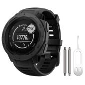 Buy NotoCity Soft Silicone Replacement Band for Garmin Instinct 2/Solar/Tactical - Durable Black Strap