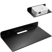 OLizee Drill-Free Wall Mount Floating Display Shelf with Cable Hole Baby Monitor Projector Wall Shelf Video Camera Storage WiFi Router Smart Speaker