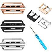ONELANKS Apple Watch Band Connector Kit Metal Replacement Adapter for iWatch Straps Series 1 to 8 Silver Black Rose Gold