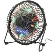 OSALADI Mini USB LED Clock Cooling Fan: Portable Metal Calendar & Temperature Display for Home & Office