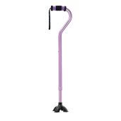 Purple Offset Quad Cane for Enhanced Stability and Support