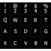 High-Quality Black Background English US Keyboard Stickers - Easy Online Replacement