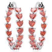 Heart Cubic Zirconia Orange Earrings for Women Trendy Vintage Crystal Hoop Jewelry Birthday Gifts