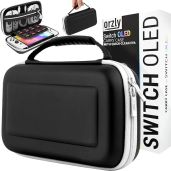 Orzly Carry Case for Nintendo Switch OLED - Accessory & Game Storage, Easy Clean Gift Box Edition