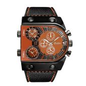 Oulm Men's Steampunk Skeleton Automatic Mechanical Watch with Alloy Stainless Steel and Leather CH164