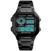 PASOY Men's Waterproof Digital Watch: Multi-Function, 2 Time Zones, Alarm & Stopwatch - Perfect for Active Lifestyles