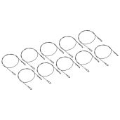 PATIKIL 20 Inch Safety Security Cable Wire, 10 Pack Stainless Steel 50cmx2mm Stage Lights Rope with Double Loop for DJ Lighting Luggage Lock