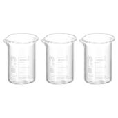 PATIKIL 3Pcs 5ml Low Form Glass Beaker, 3.3 Borosilicate Glass Graduated Printed Scale Measuring Cups with Spout for Kitchen Lab Liquids