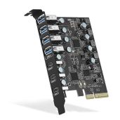PCIe to USB 3.2 Gen 2 Card - 20 Gbps, 7 Ports (4 Type-A, 3 Type-C) for Desktop PC Expansion