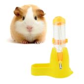 POPETPOP 125ML Hamster Water Bottle & Guinea Pig Dispenser with Base Hut - Ideal Small Pet Water Holder (Yellow)
