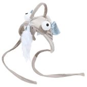 POPETPOP Pet Cat Teaser 2pcs Head Mounted Cat Headgear Interactive Self-Service Adjustable Size Hat Feather