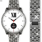 Pencoda Bling Band Compatible for Samsung Galaxy Watch 5 4 44mm, 20mm Women Bling Replacement StrapandPC Protective Bumper Face Cover for Galaxy