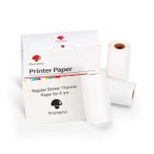 Phomemo White Self-Adhesive Thermal Paper - Glossy Printable Stickers for M02/M02 Pro/M03 Printers, 3 Rolls, 50mm x 3.5m