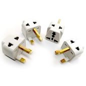 2-in-1 Universal Type G Travel Adapter - UK, England, Hong Kong - 4 Pack for Ireland, Scotland, London & Dublin