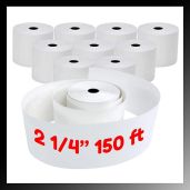 "Pokanic 2.25" x 150' White Bond Paper Rolls - 10 Pack for Epson, Star, Bixolon POS & Cash Registers"