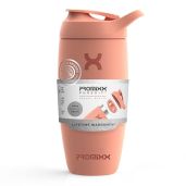 Promixx Pursuit 18oz Insulated Stainless Steel Shaker Bottle - Coral Blender Cup for Smoothies & Drinks