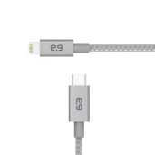 PureGear USB C to Lightning Cable, Braided Apple MFi Certified Charging Data Sync Cable Support Power Delivery and Type C Chargers for iPhone 14,14ProMax,13,13Pro,12,SE,iPad, Metallic Space Gray(4 FT)