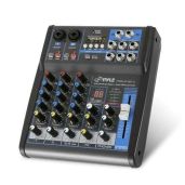 Buy Pyle PMXU43BT 4-Channel Audio Mixer with USB, Bluetooth & 48V Phantom Power for DJ & Studio Streaming