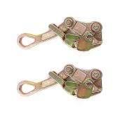 QWORK 2 Pack 2 T Cable Grip Wire Grip Steel Rope Jaw Puller for Wire Rope, Pulling 4408 Lbs