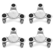 "QWORK 4-Piece 6" Steel Tri-Dolly Set - 400 lbs Capacity for Easy Furniture & Appliance Moving"