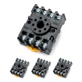 QWORK 8 Pins Relay Socket 4 Pack - 600V 10A Octal Socket with Pressure Clamp for MK2P DPDT Power Relay