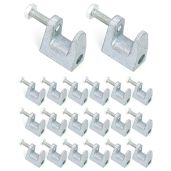 QWORK Beam Clamp, 20 Pcs 3 8" Zinc Plated Iron Safety Beam Clamp, 13 16" Jaw Opening