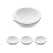 QWORK 4 Pcs Ceramic Crucible Bowl Set for Melting Gold, Silver & Brass - 100g Quartz Dishes for Casting & Refining
