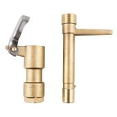 QWORK Quick Coupling Valve Key Set 3/4 Inch Brass Coupler Valves Irrigation Tool for Yard