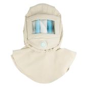 QWORK Sand Blasting Hood Cap, Shawl Sandblaster Protective Gear Mask, Anti Dust Wind Sandblasting Tool Mask, Heat Cut Scratch Resistant Neck