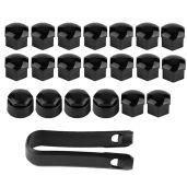 Qiilu 20pcs Universal 17mm Wheel Lug Nut Covers with Extractor Durable Bolt Cover Set for Enhanced Wheel Protection