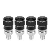 Qiilu 4PCS Universal Motorcycle License Plate Screws - Durable Black Bolts for Car Tag Frame Holder
