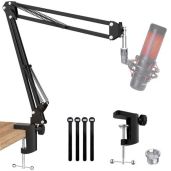 "QuadCast Boom Arm: Versatile Mic Stand for HyperX, Blue Yeti & More - SUNMON Desk Mount with 3/8" to 5/8" Adapter"