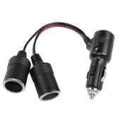 RIIEYOCA 10-Inch 12V/24V Car Cigarette Lighter Splitter Adapter with On/Off Switch - 16AWG Y Splitter Power Cable (25CM)