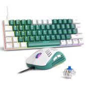 RK-T60 Wired 60 Percent TKL Mechanical Gaming Keyboard with Rainbow Backlight Ultra Compact NKRO Linear Red Switch for Windows PS4 PC Gamer