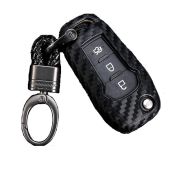 Royalfox 2/3 Buttons Flip Remote Key Fob Case Cover for 2015-2019 Ford F150 F250 Focus Escort Kuga Everest Fiesta Mustang Edge Ranger