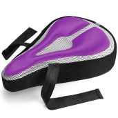Roam Bike Seat Cushion Cover Comfort Gel Pad Waterproof Protection for Mountain Exercise and Road Bikes Purple