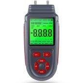 RuchundeBu Digital Manometer, 12 Selectable Units Differential Pressure Gauge,Handheld Dual Port Manometer,LCD with Backlight Gas Pressure