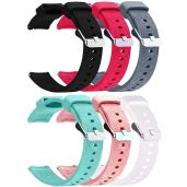 RuenTech 18mm Silicone Sport Straps for Garmin Vivoactive 4S Venu 3S Venu 2S Vivomove 3S Forerunner 255S 265S Multicolor 6 Pack