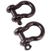 "Rugged Ridge 11235.06 D-Ring Shackle Kit - 1" Black Steel Pair for Off-Roading"