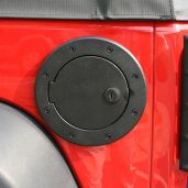 Rugged Ridge Locking Gas Cap Door for 2007-2018 Jeep Wrangler JK - Durable Black Aluminum | Model 11425.06